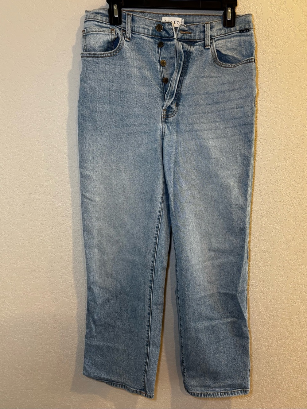 Cello Light Blue High-Rise Straight Leg Jeans